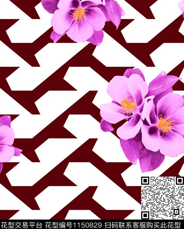 1146-3.jpg - 1150829 - 春夏花型 大牌风 几何 - 传统印花花型 － 女装花型设计 － 瓦栏