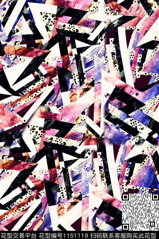 2018-12-1.jpg - 1151119 - 迷幻 抽象 大牌风 - 数码印花花型 － 男装花型设计 － 瓦栏