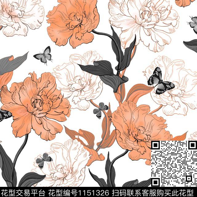 f5e20af40c5fa1525ea8b14d1ea5f611.jpg - 1151326 - 大牌风 数码花型 花卉 - 数码印花花型 － 女装花型设计 － 瓦栏
