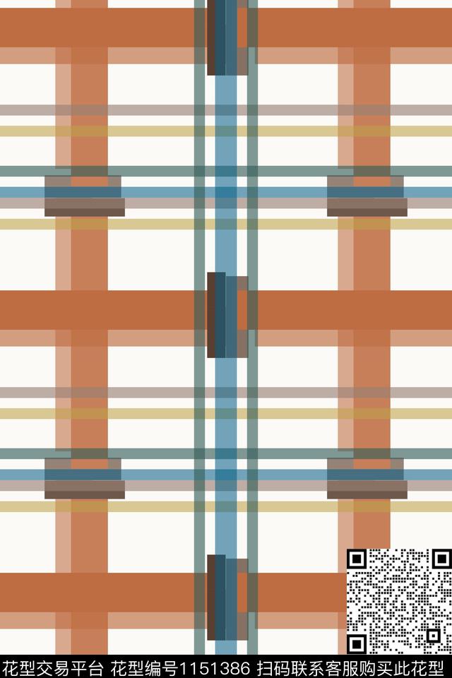 格子图案线条放大格纹传统印花花型下载（图片编号: 1151386） - 瓦栏（Walan）