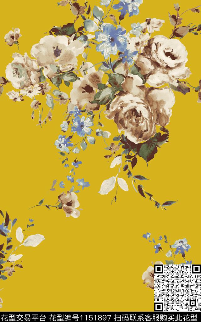 18c206.jpg - 1151897 - 传统花型 大牌风 花卉 - 传统印花花型 － 女装花型设计 － 瓦栏