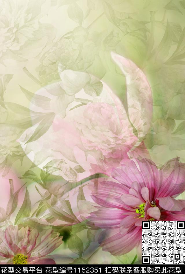 whw-0171.jpg - 1152351 - 定位花 数码花型 花卉 - 数码印花花型 － 女装花型设计 － 瓦栏