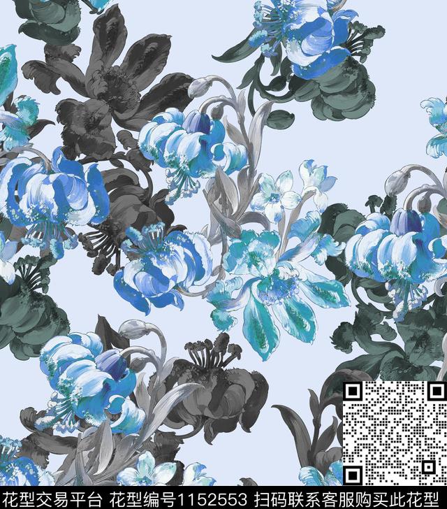 植物兰花花卉数码印花花型下载（图片编号: 1152553） - 瓦栏（Walan）