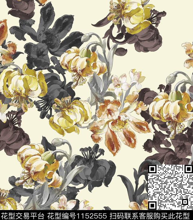 植物兰花花卉数码印花花型下载（图片编号: 1152555） - 瓦栏（Walan）