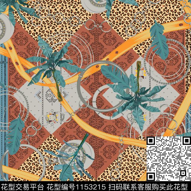 F181113-1.jpg - 1153215 - 豹纹 椰子树 热带花型 - 数码印花花型 － 女装花型设计 － 瓦栏