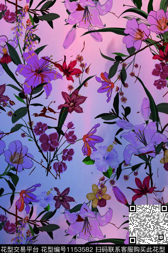 whw-0177.jpg - 1153582 - 定位花 数码花型 花卉 - 数码印花花型 － 女装花型设计 － 瓦栏