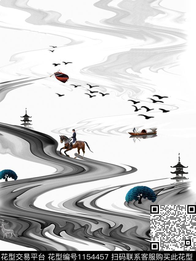 大牌风动物男装数码印花花型下载（图片编号: 1154457） - 瓦栏（Walan）