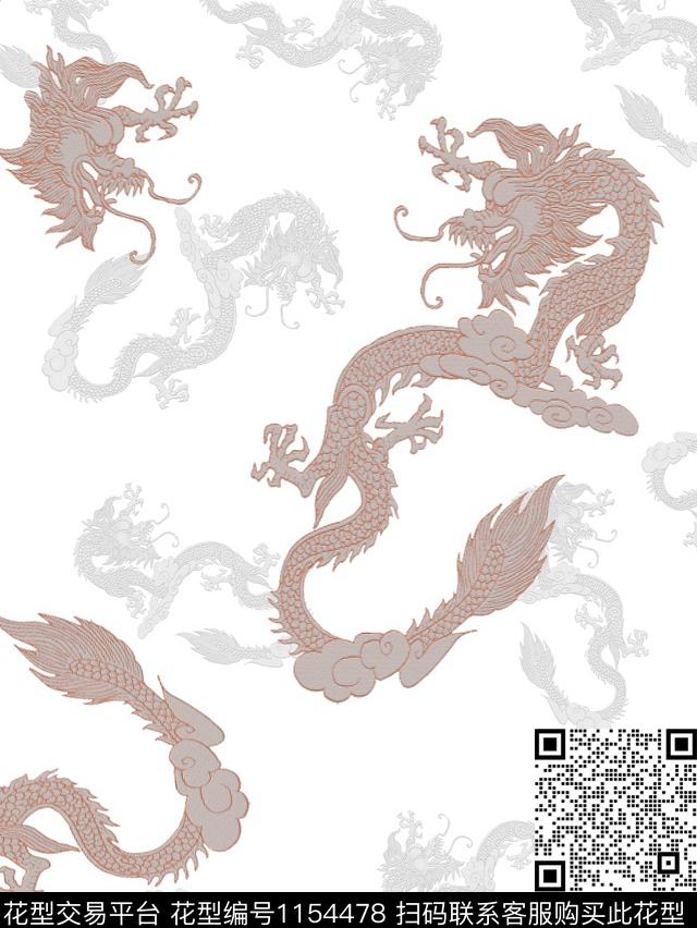 大牌风动物男装传统印花花型下载（图片编号: 1154478） - 瓦栏（Walan）