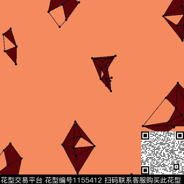 075-1.tif - 1155412 - 菱形 中国 几何 - 传统印花花型 － 男装花型设计 － 瓦栏