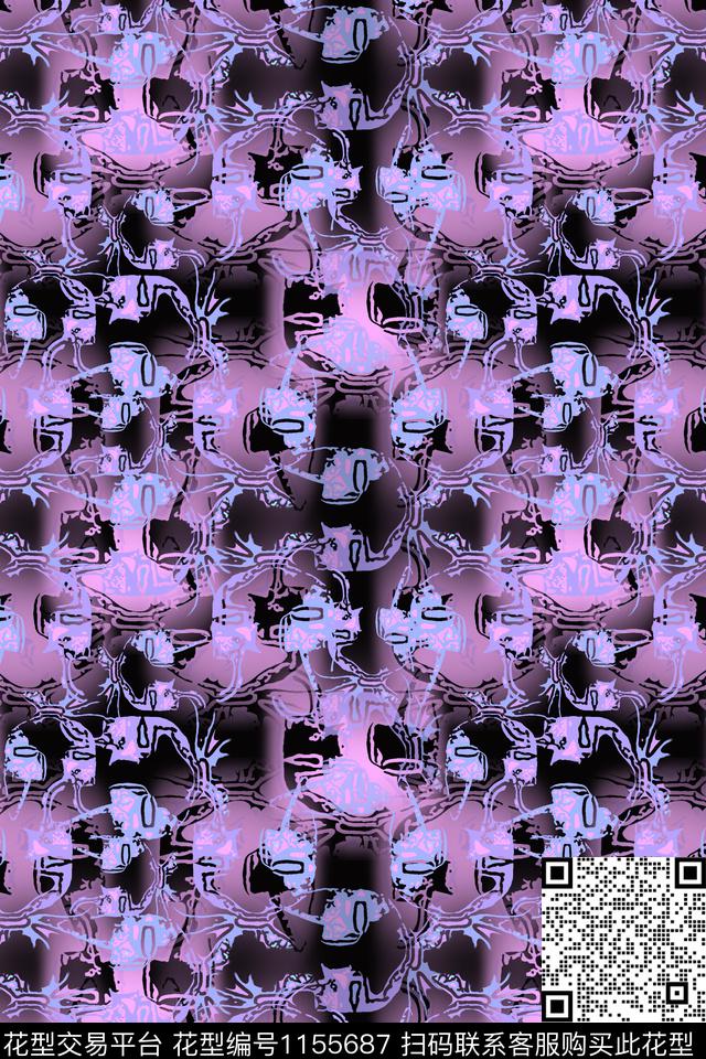 181205-径庭迷彩-4-2.jpg - 1155687 - 抽象 迷彩图案 艺术迷彩 - 数码印花花型 － 女装花型设计 － 瓦栏