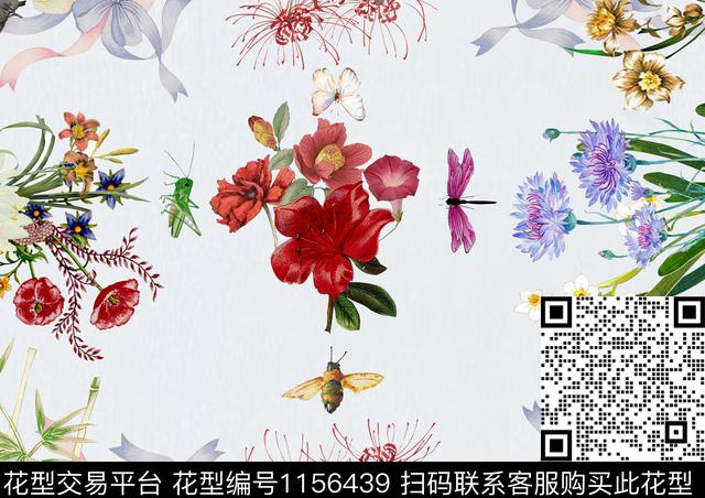 最后排版.jpg - 1156439 - 罂粟花 数码花型 花卉 - 数码印花花型 － 方巾花型设计 － 瓦栏