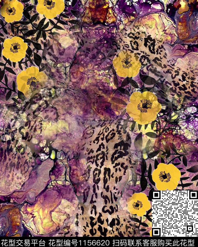 jhgyu.jpg - 1156620 - 豹纹 迷彩 定位花 - 数码印花花型 － 女装花型设计 － 瓦栏