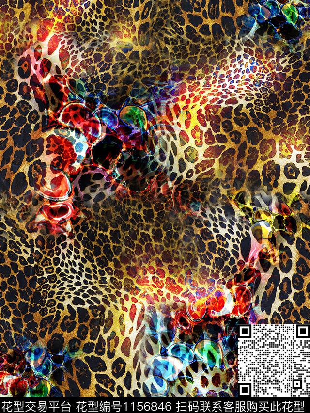 豹纹 12.10.jpg - 1156846 - 豹纹 碰撞 皮毛 - 数码印花花型 － 女装花型设计 － 瓦栏