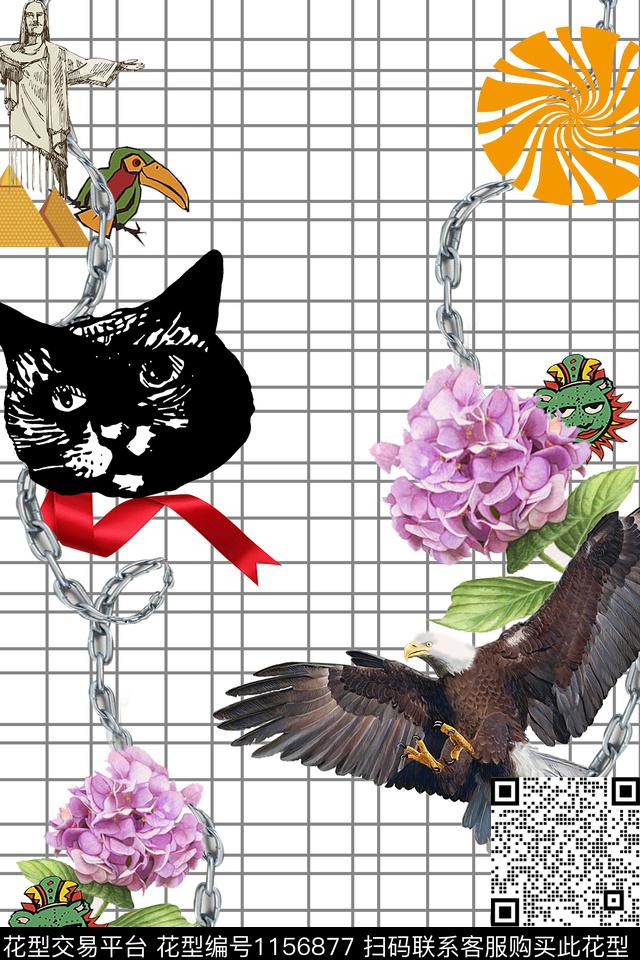 拼图12.11.jpg - 1156877 - 风格化花卉 动物 民族风 - 数码印花花型 － 女装花型设计 － 瓦栏