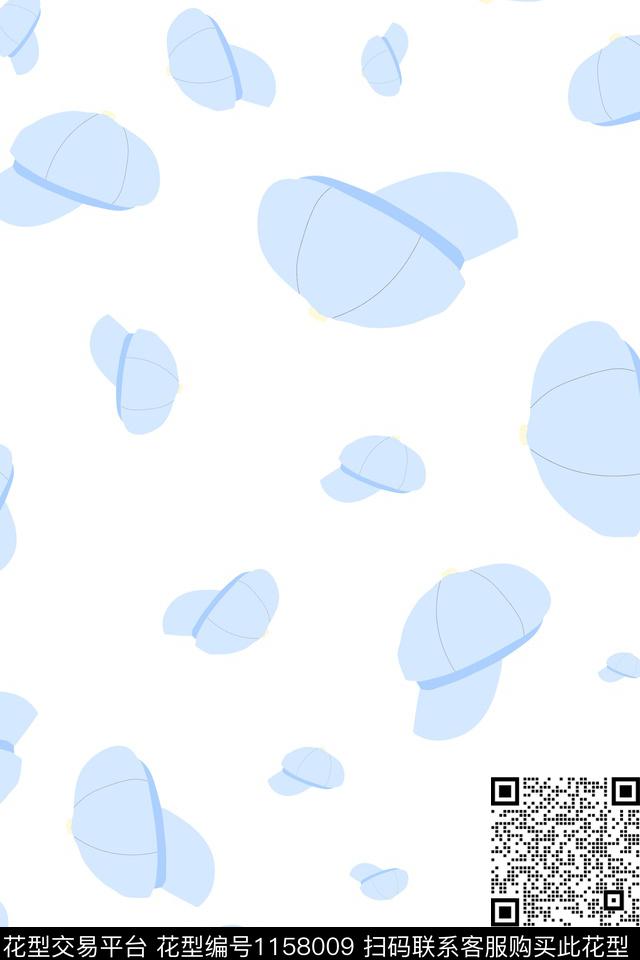 数码花型可爱卡通帽子数码印花花型下载（图片编号: 1158009） - 瓦栏（Walan）