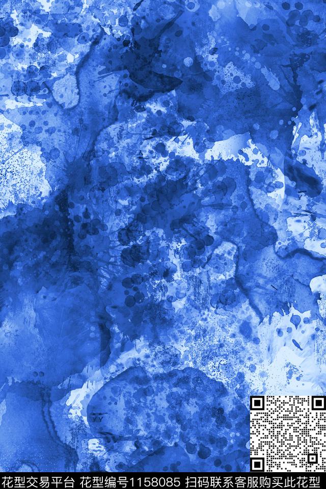 扎染花型抽象艺术迷彩数码印花花型下载（图片编号: 1158085） - 瓦栏（Walan）