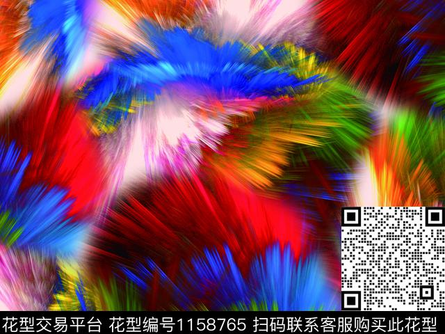 B25-1.jpg - 1158765 - 放射 迸发 色彩丰富 - 数码印花花型 － 泳装花型设计 － 瓦栏