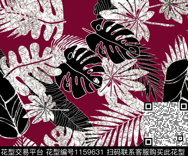749.jpg - 1159631 - 单色 热带花型 复古 - 传统印花花型 － 女装花型设计 － 瓦栏