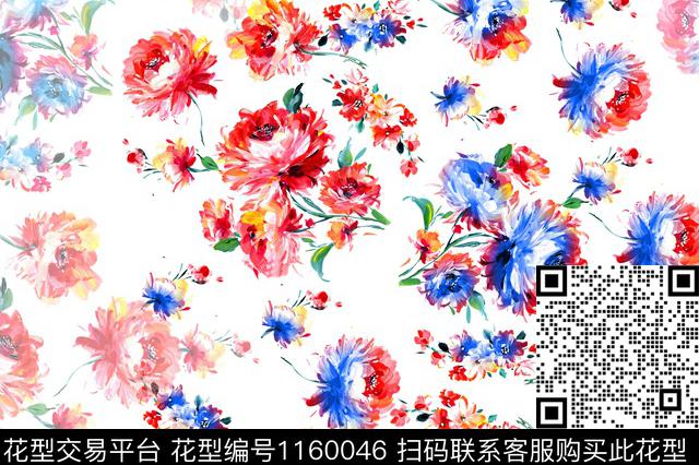 手绘油花-白.jpg - 1160046 - 抽象花卉 数码花型 抽象 - 数码印花花型 － 女装花型设计 － 瓦栏