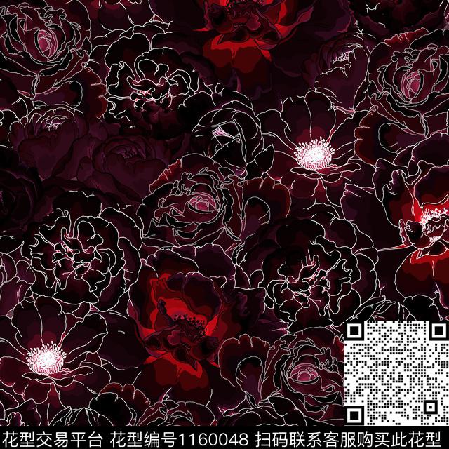 矢量花.jpg - 1160048 - 花瓣 迷幻 抽象花卉 - 数码印花花型 － 女装花型设计 － 瓦栏