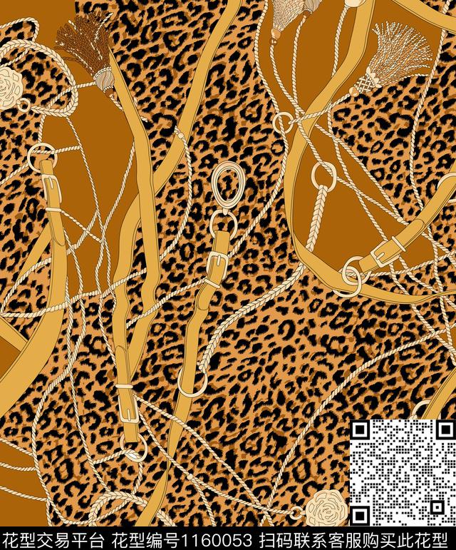 链条豹纹.jpg - 1160053 - 豹纹 动物 大牌风 - 数码印花花型 － 女装花型设计 － 瓦栏