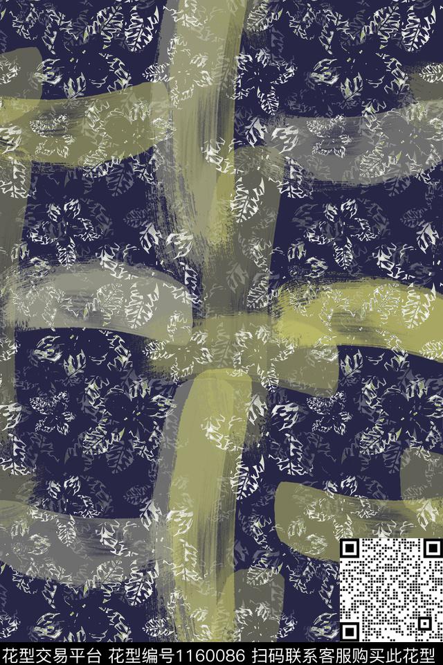 181216-nzhh-6-2xg.jpg - 1160086 - 抽象花卉 男装休闲花卉 手绘线条笔触 - 数码印花花型 － 男装花型设计 － 瓦栏