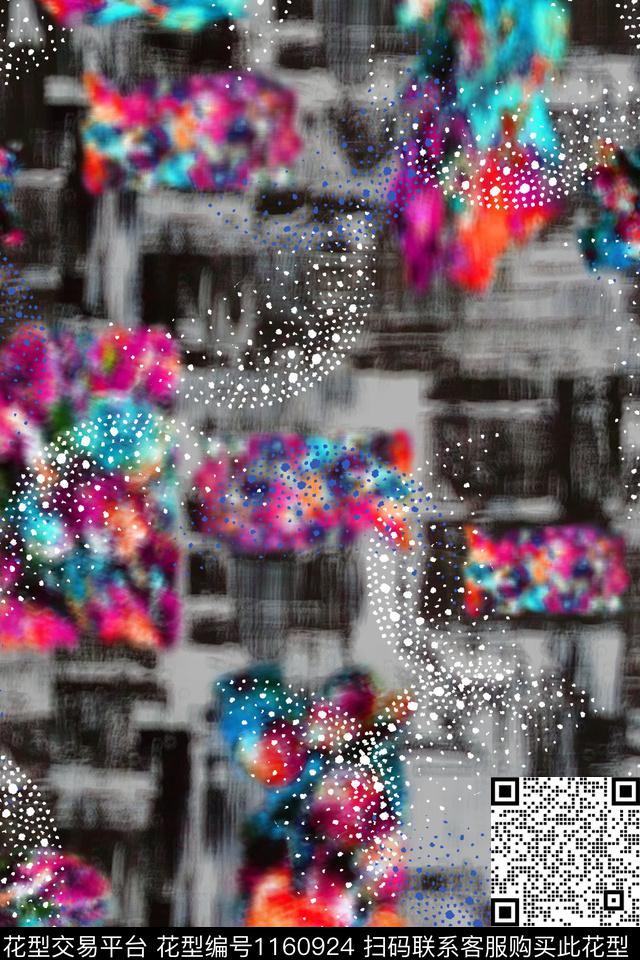 W11627-21m.jpg - 1160924 - 水墨风 抽象 炫彩 - 数码印花花型 － 女装花型设计 － 瓦栏