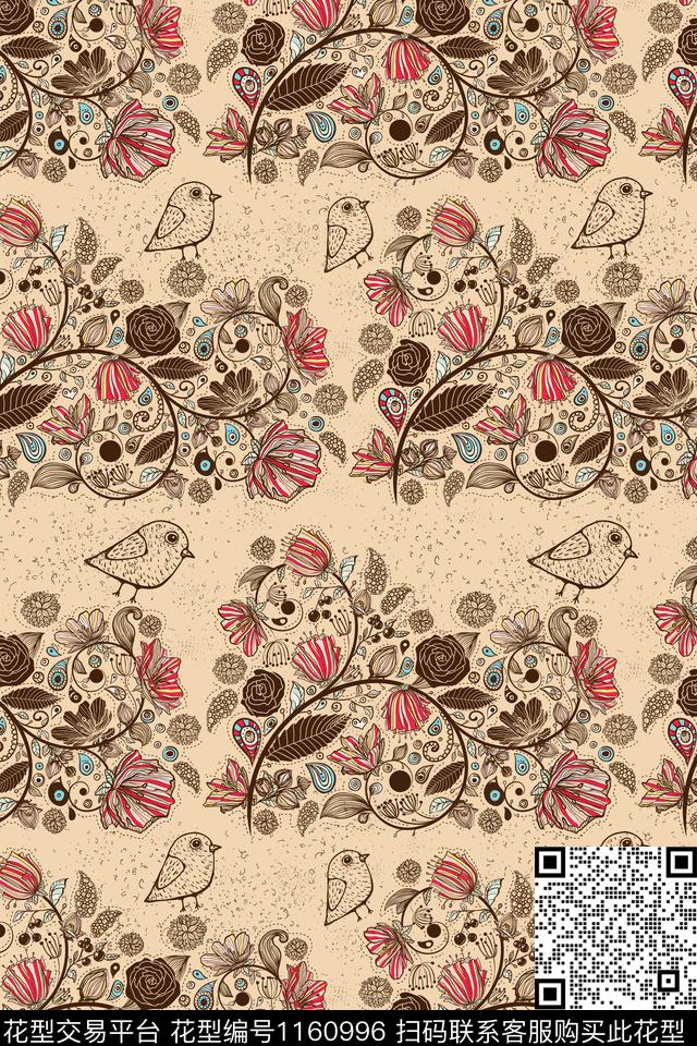 2018-12-19.jpg - 1160996 - 大牌风 抽象花卉 纹理 - 数码印花花型 － 女装花型设计 － 瓦栏