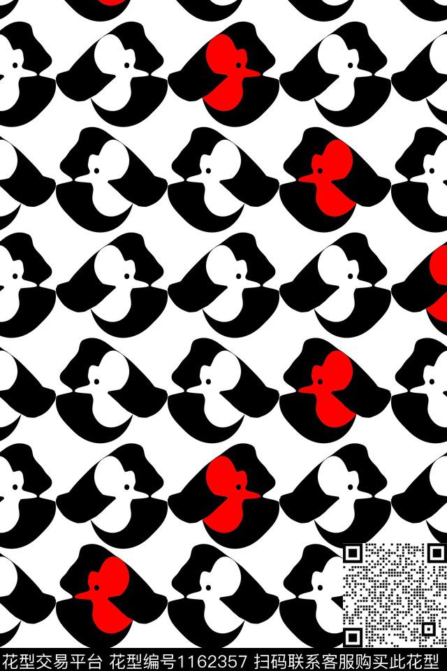 18121701.jpg - 1162357 - 抽象 几何 鸟 - 数码印花花型 － 女装花型设计 － 瓦栏
