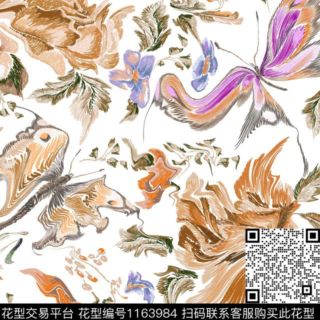 W0051.jpg - 1163984 - 数码花型 花卉 大牌风 - 数码印花花型 － 女装花型设计 － 瓦栏