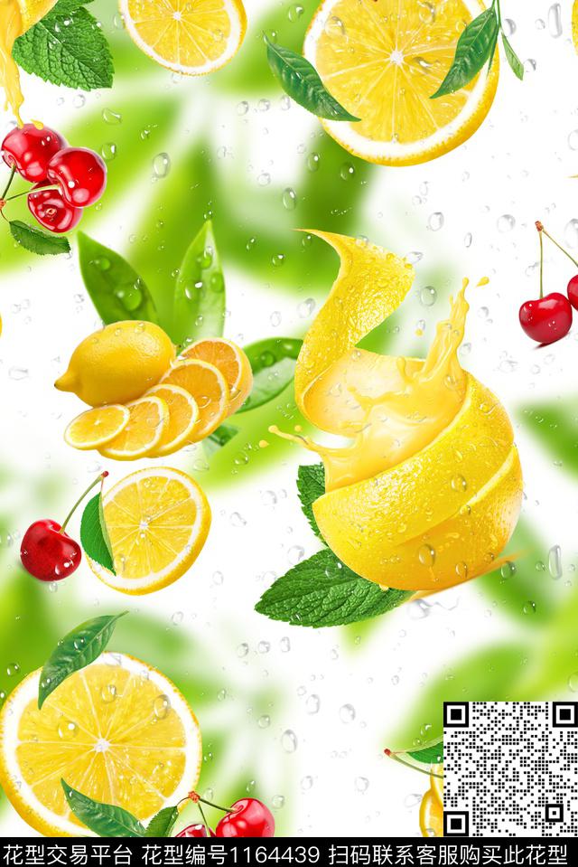 XM-橙汁-1.jpg - 1164439 - 手绘花卉 俏皮水果印花 趣味水果印花 - 数码印花花型 － 女装花型设计 － 瓦栏