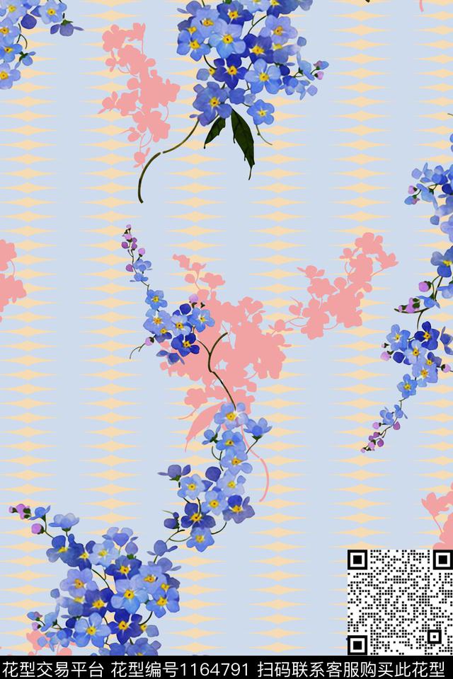 84.jpg - 1164791 - 几何 大牌风 花卉 - 数码印花花型 － 女装花型设计 － 瓦栏
