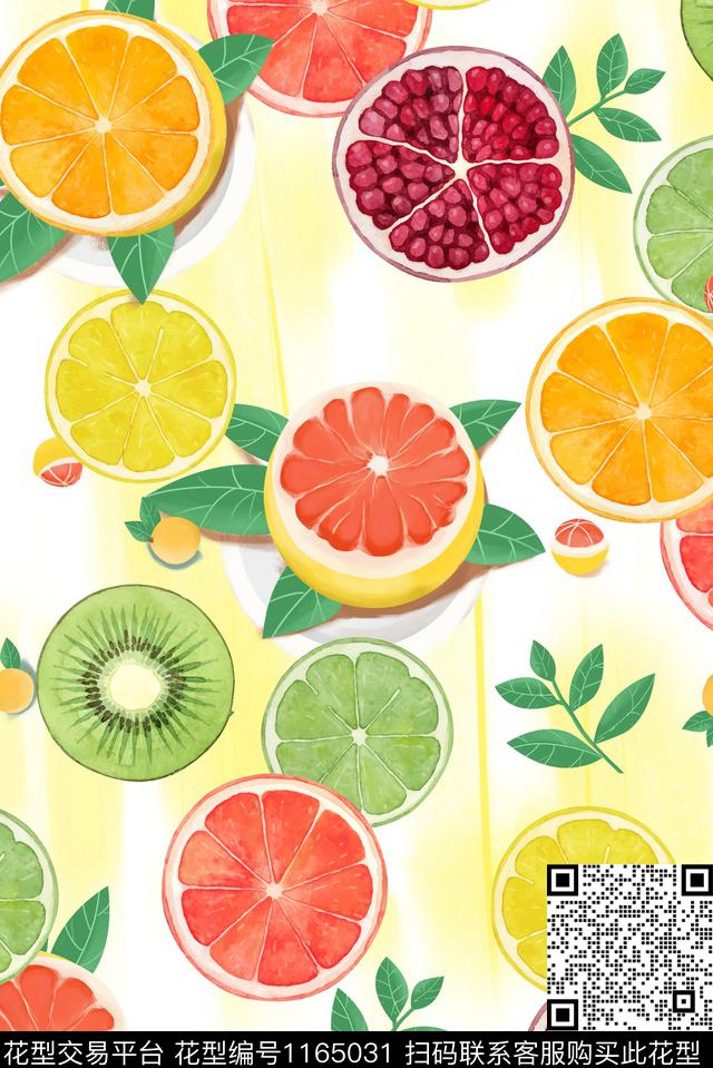 CSY-18024-2.jpg - 1165031 - 水果 趣味水果印花 俏皮水果印花 - 数码印花花型 － 女装花型设计 － 瓦栏