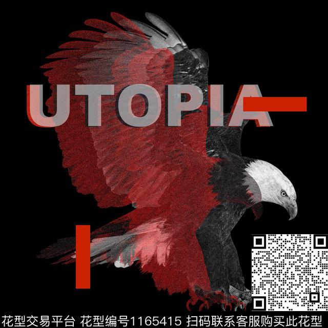 utopia1.jpg - 1165415 - 骷髅 大牌风 定位花 - 传统印花花型 － 男装花型设计 － 瓦栏