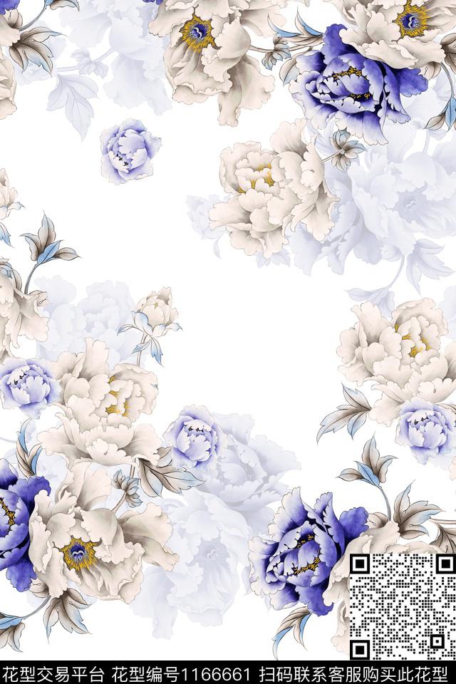 JY-112.jpg - 1166661 - 手绘 花卉 素雅 - 数码印花花型 － 女装花型设计 － 瓦栏