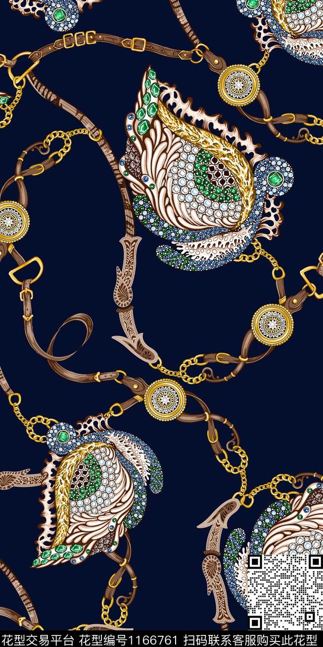JXSJ010519.jpg - 1166761 - 链条 皮带 珠宝宝石 - 传统印花花型 － 女装花型设计 － 瓦栏