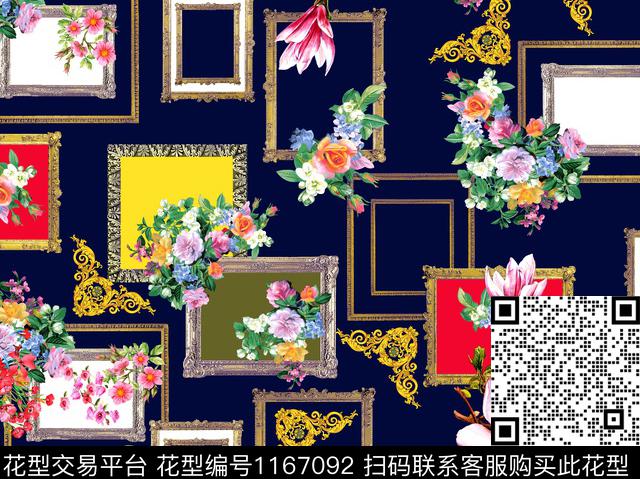 WKY001.jpg - 1167092 - 动物纹 欧洲 花卉 - 数码印花花型 － 女装花型设计 － 瓦栏