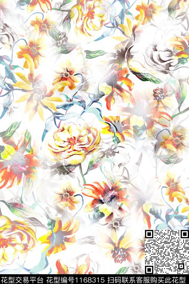 YuA8k024-f.jpg - 1168315 - 女装 炫彩 水彩花卉 - 传统印花花型 － 女装花型设计 － 瓦栏