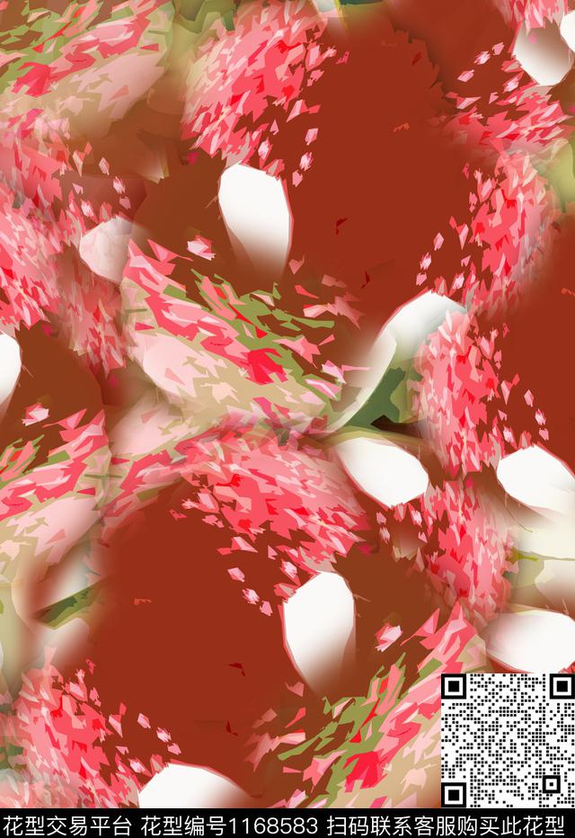 190102-艺术迷彩-3-2.jpg - 1168583 - 抽象花卉 迷彩图案 艺术迷彩 - 数码印花花型 － 女装花型设计 － 瓦栏