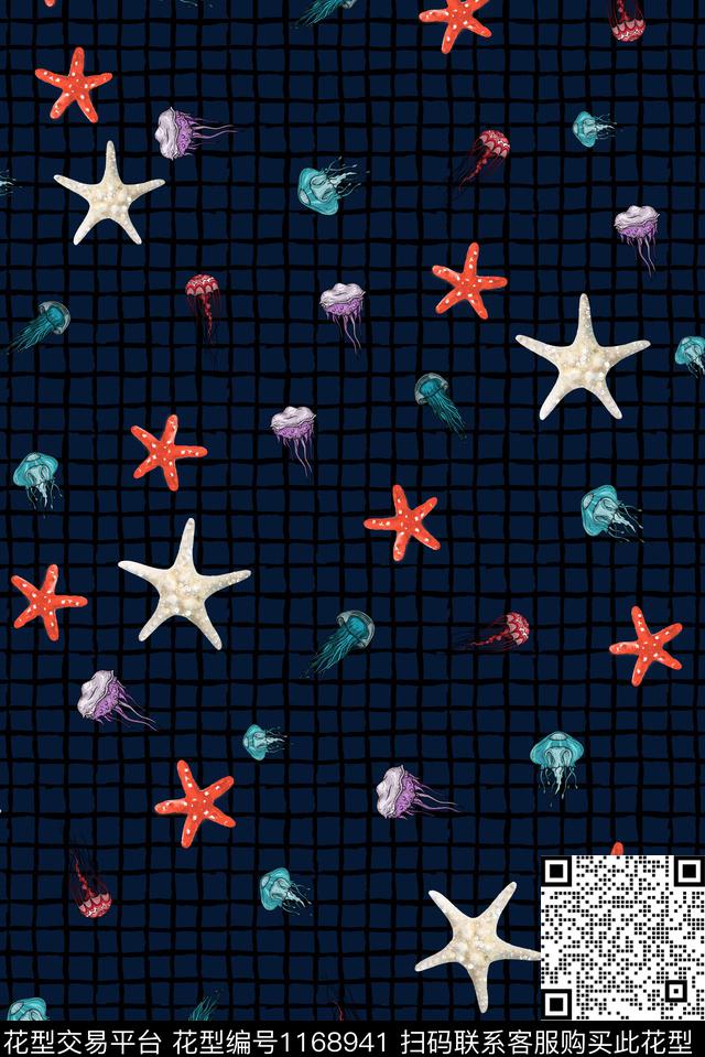 男装海星水母数码印花花型下载（图片编号: 1168941） - 瓦栏（Walan）