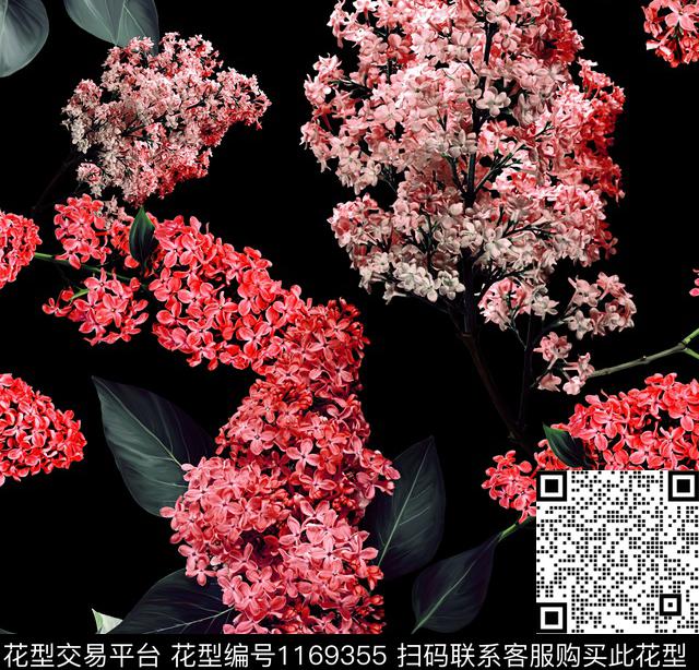 时尚潮牌紫藤花数码印花花型下载（图片编号: 1169355） - 瓦栏（Walan）