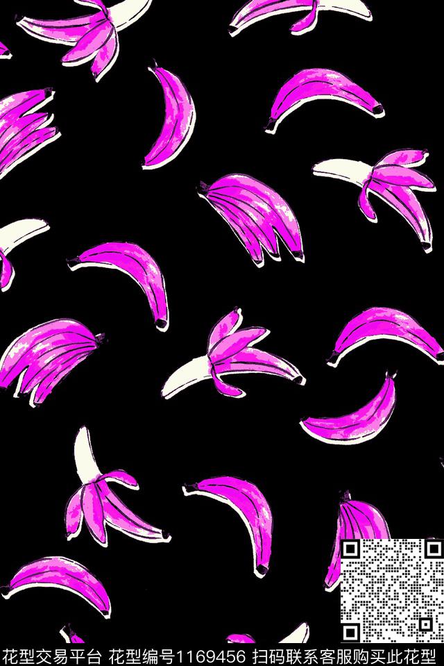 水果卡通热带花型数码印花花型下载（图片编号: 1169456） - 瓦栏（Walan）