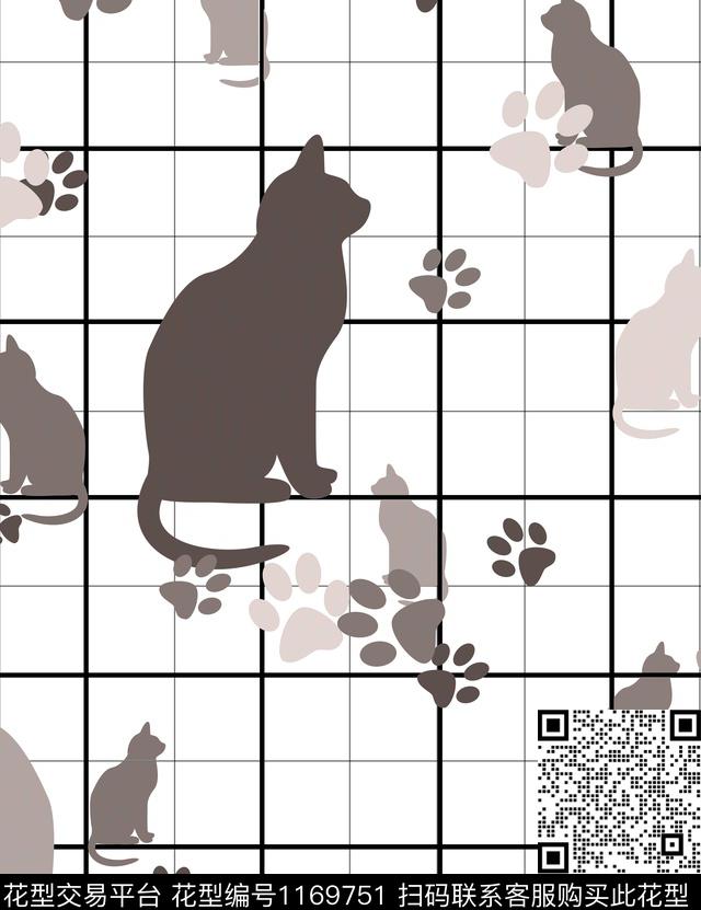 格子1（7）.jpg - 1169751 - 动物纹 格子 印花 - 数码印花花型 － 床品花型设计 － 瓦栏