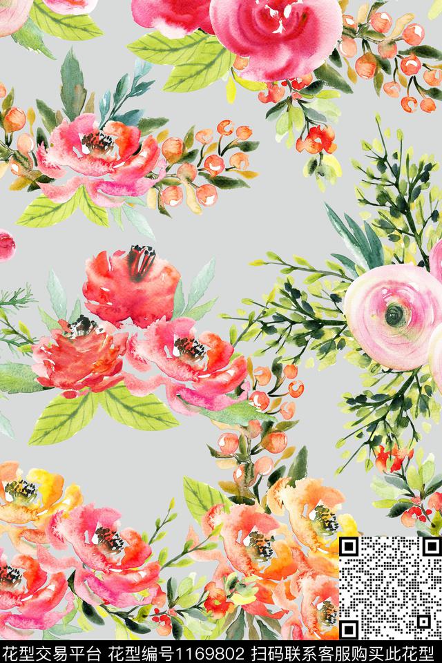 2019-1-7.jpg - 1169802 - 抽象 手绘 花卉 - 数码印花花型 － 女装花型设计 － 瓦栏