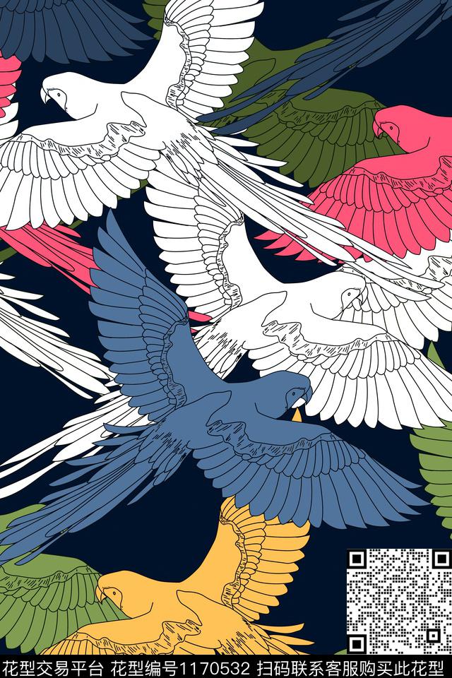 女装家居服手绘传统印花花型下载（图片编号: 1170532） - 瓦栏（Walan）