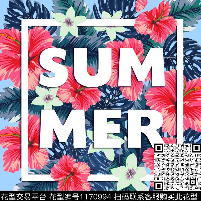 01 SUMMER热带植物.jpg - 1170994 - 数码花型 男装 几何 - 数码印花花型 － 女装花型设计 － 瓦栏
