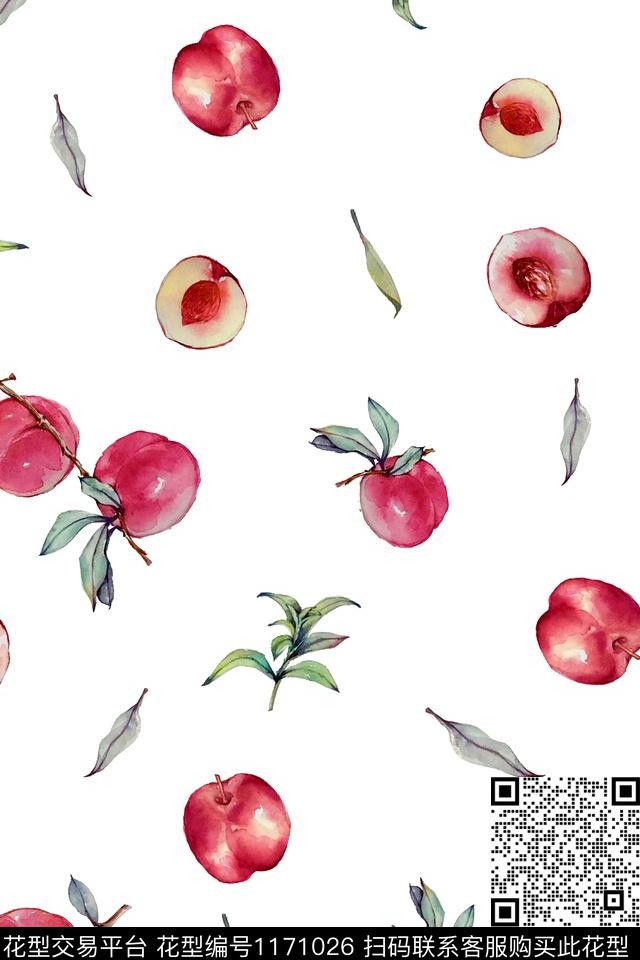 水彩数码花型水果数码印花花型下载（图片编号: 1171026） - 瓦栏（Walan）