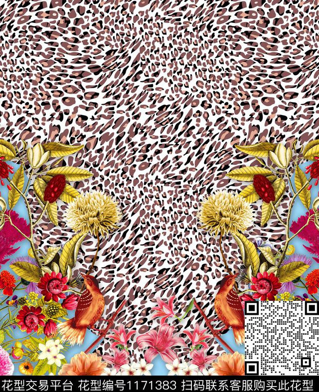 豹纹定位花.jpg - 1171383 - 动物 定位花 豹纹 - 数码印花花型 － 女装花型设计 － 瓦栏