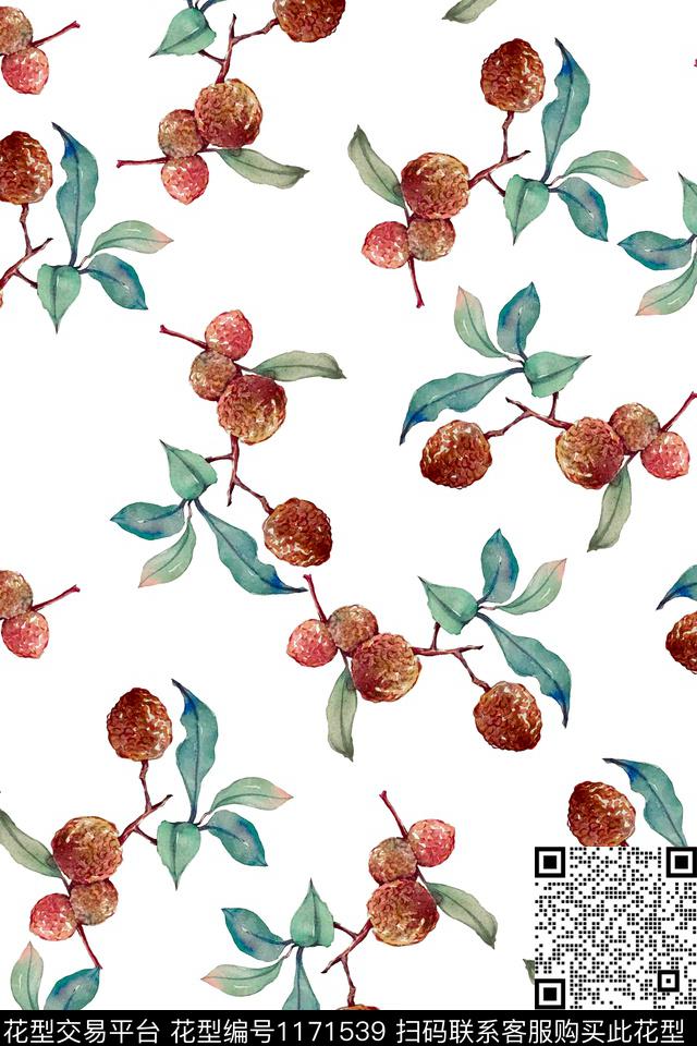 荔枝.jpg - 1171539 - 数码花型 水果 女装 - 数码印花花型 － 女装花型设计 － 瓦栏