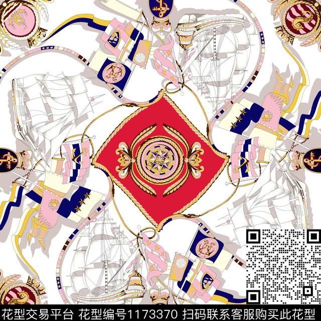 方巾几何大牌风数码印花花型下载（图片编号: 1173370） - 瓦栏（Walan）